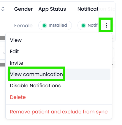 View-communication-patient-button