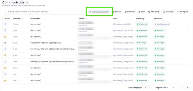 communicatie-patientfilter